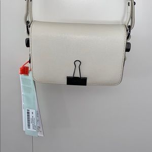 White Off-White Mini Plain Flap Bag